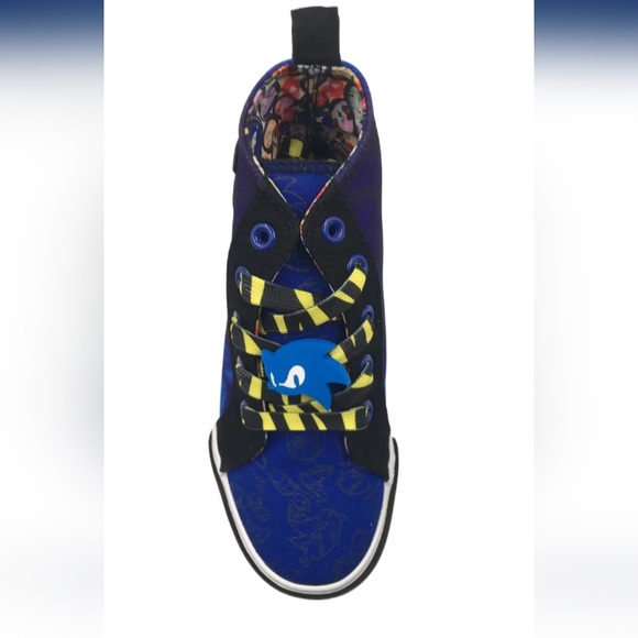 Sonic Big Boy's High Top Sneakers Size 6 Blue&Black Logo Print NWT - Picture 3 of 12